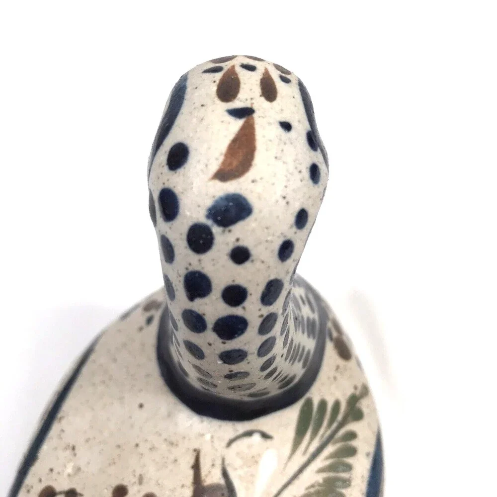 Tonala Santana Pottery Bird Dove Duck Hand-Painted Mexican Folk Art Vtg Signed